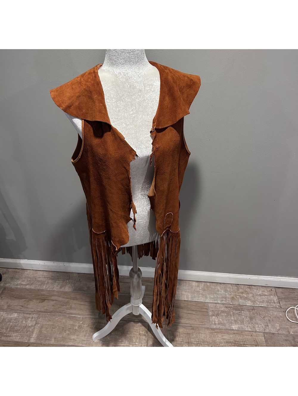 Genuine Leather Suede Fringe Vest Cowboy Cowgirl Western Handmade Soft!